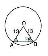 Радиус окружности с центром в точке о равен 13 см, угол аво=60°.найдите хорду ав