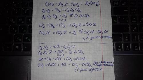 Напишите уравнения реакций , при которых можно, исходя из карбида кальция и неорганических реагентов