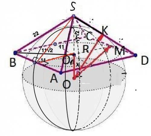 Сфера касается всех рёбер правильной четырёхугольной пирамиды найдите радиус такой сферы если все рё