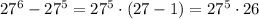 27^6-27^5=27^5\cdot(27-1)=27^5\cdot26