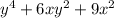 {y}^{4} + 6x {y}^{2} + 9 {x}^{2} \\