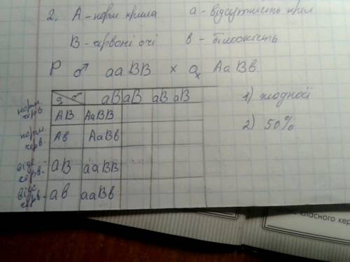 Нормальні крила й червоні очі у дро- зофіли – домінантні прояви ознак, відсутність крил і білоокість