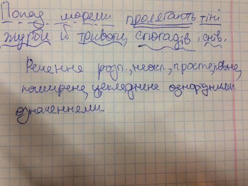 Зробити синтаксичний розбір речення та проаналізувати його за прикріпленою схемою (понад морями прол