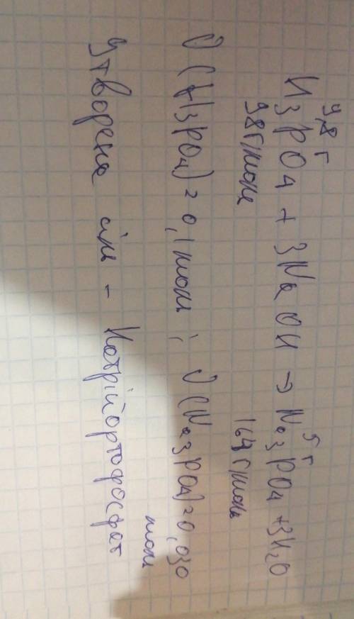 До розчину, що містить 9,8г ортофосфатної кислоти,додали розчин,що містить5г натрій гідроксиду.які с