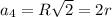 a_{4}=R\sqrt{2}=2r