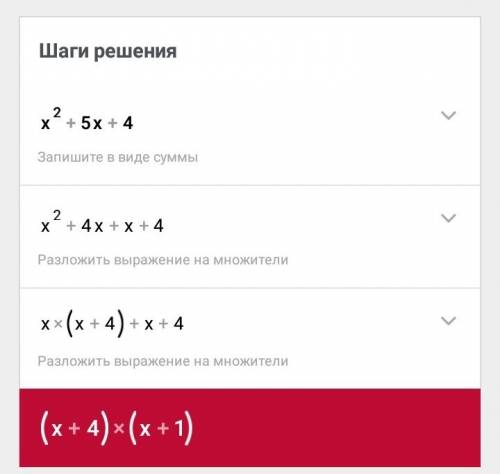 Х²+5х+4 —разложите на множители квадратный трехчлен