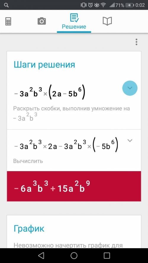 Расскройте скобки: -3а²b³(2a-(5b в 6 степени)