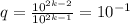 q=\frac{10^{2k-2}}{10^{2k-1}}=10^{-1}