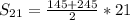 S_{21}=\frac{145+245}{2}*21