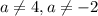 a \neq 4,a \neq -2