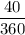 \dfrac{40}{360}