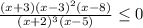 \frac{(x+3)(x-3)^2(x-8)}{(x+2)^3(x-5)} \leq 0