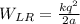 W_{LR} = \frac{kq^2}{2a}