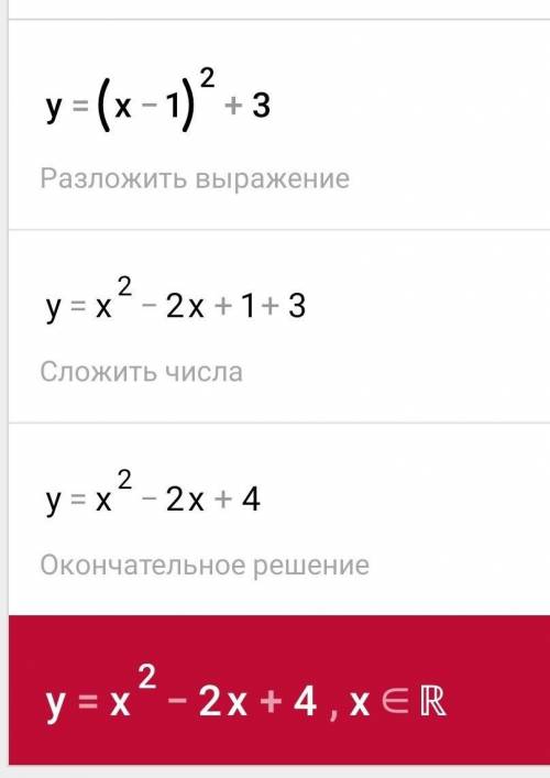 Побудуйте график функции у=(х-1)^2+3