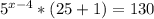 5^{x-4}*(25+1)=130