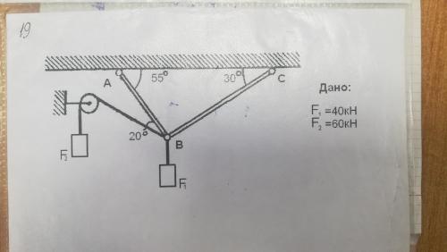 Рассчитать реакции стержней и составить для проверки многоугольник.