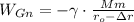 W_{Gn} = - \gamma \cdot \frac{Mm}{ r_o - \Delta r }