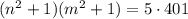 (n^2+1)(m^2+1) =5\cdot 401
