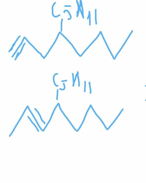 Структурная формула пентилоктина 1 и 2 и этилбензола.