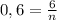 0,6 = \frac{6}{n}