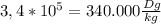 3,4*10^{5} =340.000\frac{Dg}{kg}