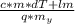 \frac{c*m*dT+lm}{q*m_{y}}