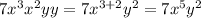 7x^3x^2yy=7x^{3+2}y^2=7x^5y^2