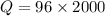 Q = 96 \times 2000