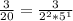 \frac{3}{20} = \frac{3}{2^2*5^1}