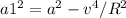 a1^{2} =a^{2}-v^{4}/R^{2}