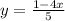 y=\frac {1-4x}{5}