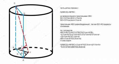 Параллельно оси цилиндра проведена плоскость, пересекающая основание по хорде, которая стягивает дуг