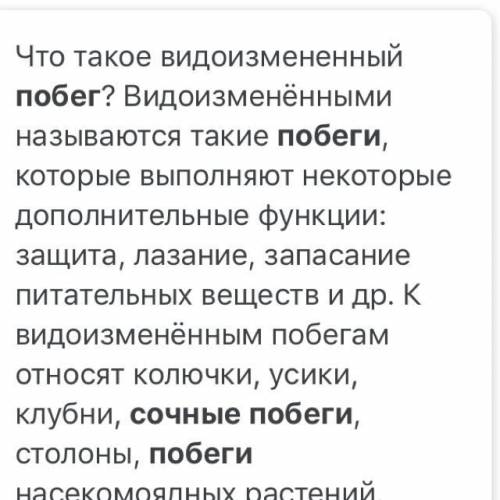 Не используя интернет дать определение колючки и сочного побега