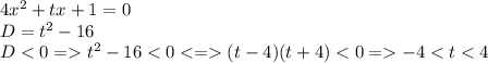 4x^2+tx+1=0\\D=t^2-16\\Dt^2-16