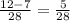 \frac{12-7}{28}=\frac{5}{28}