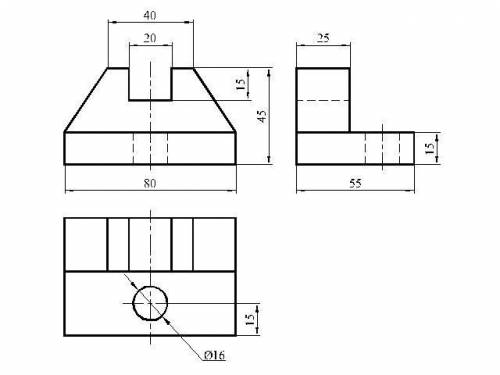 Начертить вид сбоку, спереди, и сверху​