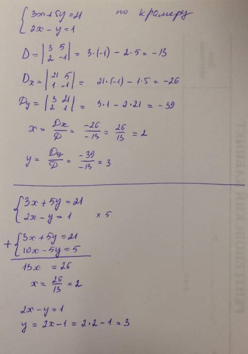 Решить систему уравнений а)методом сложения б)методом крамера​