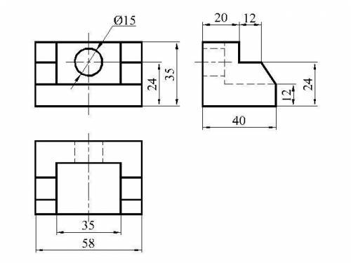 с черчением: найти вид сверху,вид слева и спереди с размерами..​