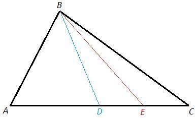 Отрезок вd – медиана треугольника авс, отрезок ве – медиана треугольника dbc. чему равна длина отрез