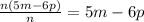 \frac{n(5m-6p)}{n}= 5m-6p