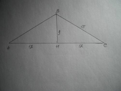 Найдите площадь равнобедренного треугольника боковая сторона которого равна 15 см а основание 24.. ​