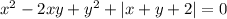 x^2-2xy+y^2+|x+y+2|=0