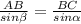 \frac{AB}{sin\beta } =\frac{BC}{sin\alpha}