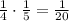 \frac14\cdot\frac15=\frac1{20}