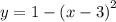 y = 1 - {(x - 3)}^{2}