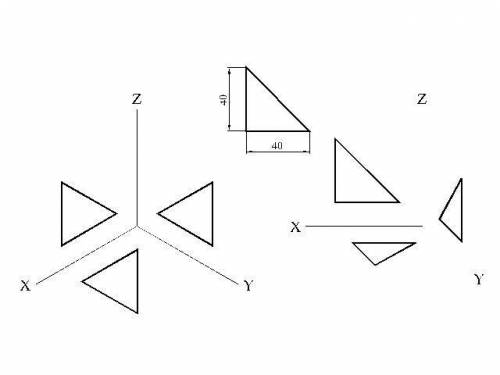 Постойте квадрат и треугольник в диметрической и аксонометрической проекция (размеры произвольны)​ э