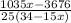 \frac{1035x - 3676}{25(34 - 15x)}