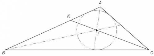 Втреугольнике abc известно, что ab= 8 см, bc= 11 см, ac= 5 см. в каком отношении. центр круга, вписа