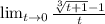 \lim\llimits_{t\to 0} \frac{\sqrt[3]{t+1}-1}{t}