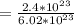 =\frac{2.4*10^{23}}{6.02*10^{23}}